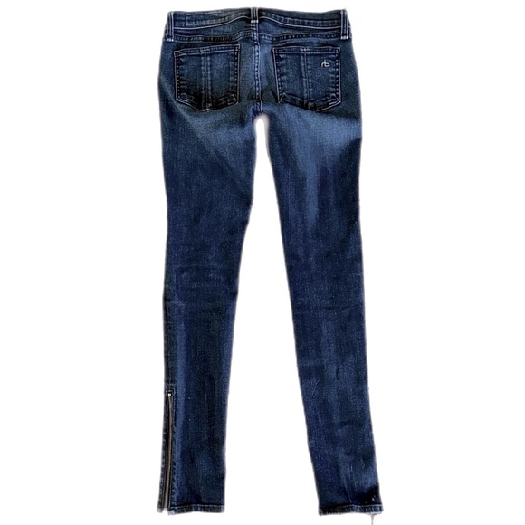 Rag & Bone Moto Skinny Jeans with Zipper Pockets and Ankles in Kensington 26 - Picture 5 of 6